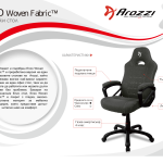 Геймърски стол Arozzi Enzo Woven Fabric, черно/сиво