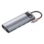 USB хъб Baseus Type-C 9 в 1 с USB Type-C PD/3x USB 3.2 Gen 1/RJ45 1 Gbps/VGA FHD 60 Hz/HDMI 4k 30 Hz/TF/SD