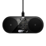 Безжично зарядно устройство Baseus WXSX010101 2in1 20W за Qi съвместими устройства, черен-прозрачен