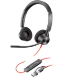 Слушалки HP Poly Blackwire 3320 Stereo Microsoft Teams Certified USB-C +USB-C/A адаптер 8X220AA