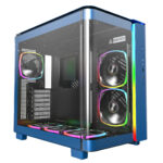 Montech кутия KING 95 Pro, Dual Chamber Mid-tower Case, 6 ARGB Fans, 2 Front Panels, Prussian Blue
