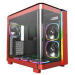 Montech кутия KING 95 Pro, Dual Chamber Mid-tower Case, 6 ARGB Fans, 2 Front Panels, Red