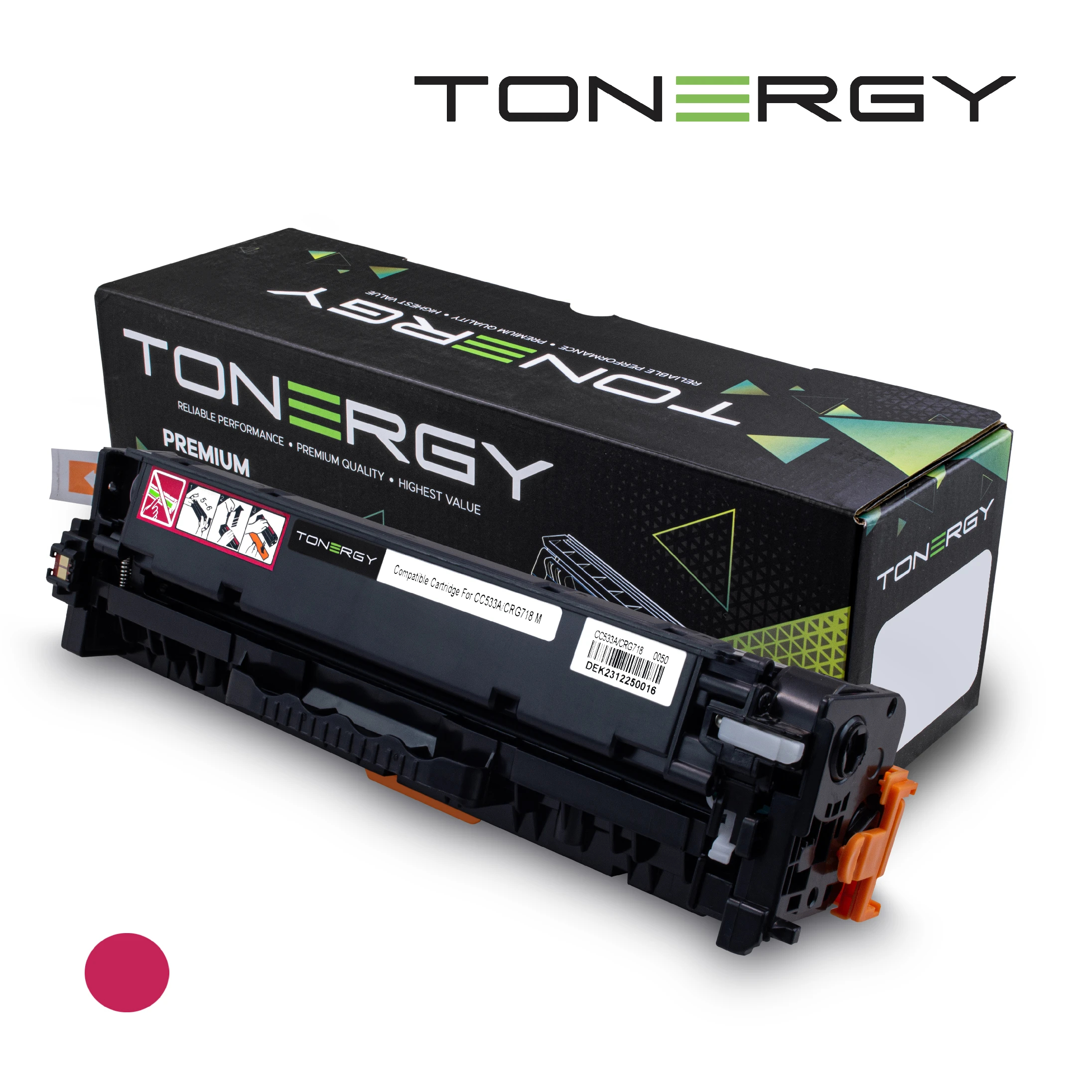 tonergy_cc533_crg718_m_uad6ya Tonergy съвместима Тонер Касета Compatible Toner Cartridge HP 304A CC533A CANON CRG-718/CRG-318/CRG-418/CRG-118 Magenta, 2.8K - Image 1