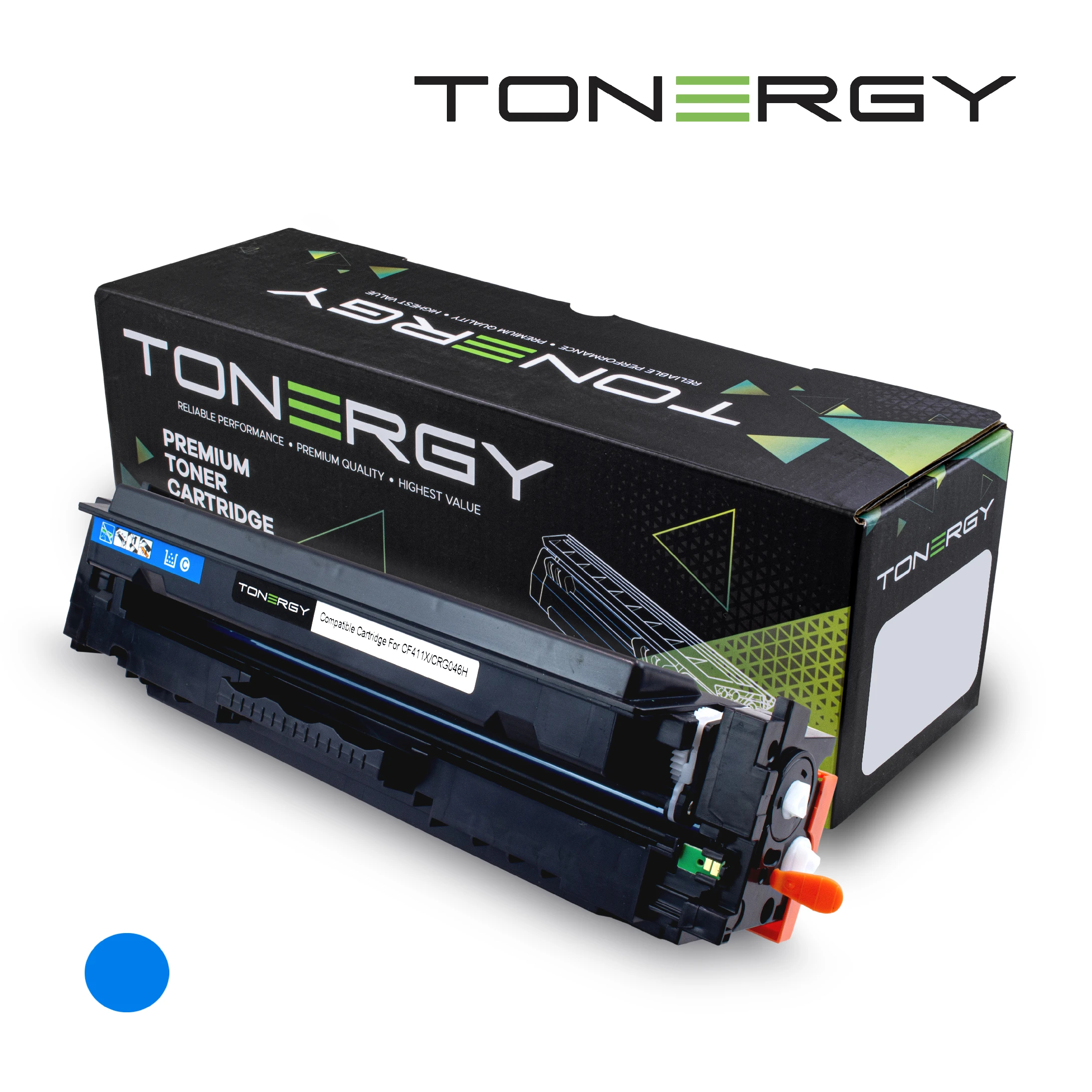 tonergy_cf411x_crg046h_6ltcwi Tonergy съвместима Тонер Касета Compatible Toner Cartridge HP 410X CF411X CANON CRG-046H Cyan, High Capacity 5K - Image 1
