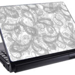 Скин за лаптоп LS0022, сив-бял