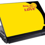 Скин за лаптоп LS2007, жълт LOVE