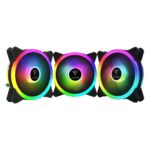 Gamdias Комплект вентилатори Fan Pack 3x120mm addressable RGB 5V 3 pin - AEOLUS M2-1203 LITE