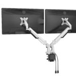 Makki Стойка за два монитора Monitor Mount - GL732 Aluminuim White - 2 Monitors, Gas Lifters, 2 x USB3.0 - MA-GL732-U3-WH