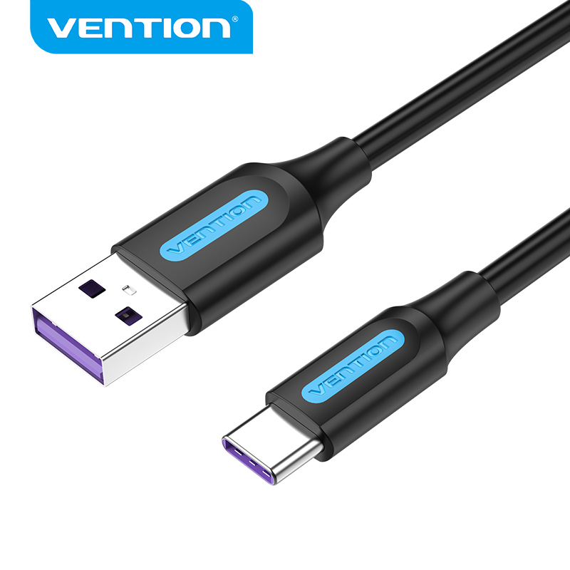 Vention Кабел USB 3.1 Type-C / USB 2.0 AM - 0.5M Black 5A Fast Charge - CORBD - Image 1