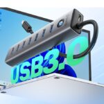 USB Хъб Orico 7 порта USB-C към USB-A 3.0 CL7U-U3-10-GY-BP-IP - сив