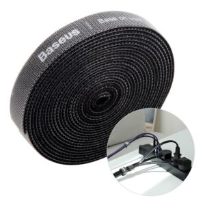 Лента за организиране на кабели Baseus Rainbow Circle Velcro Strap, 3 м, ACMGT-F01 - черна