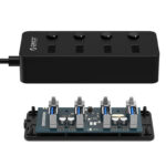 Orico хъб USB3.0 HUB 4 port black, 4 On/Off buttons - W9PH4-U3-BK - Image 2