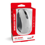 Genius безжина безшумна мишка Wireless Silent Mouse - NX-8008S White+Gray - Silent, 2.4GHz - Image 5