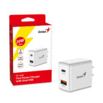 Genius бързо зарядно Fast Charger PD-20AC - 20W, USB-A, USB-C, PD3.0, QC3.0, White - Image 5