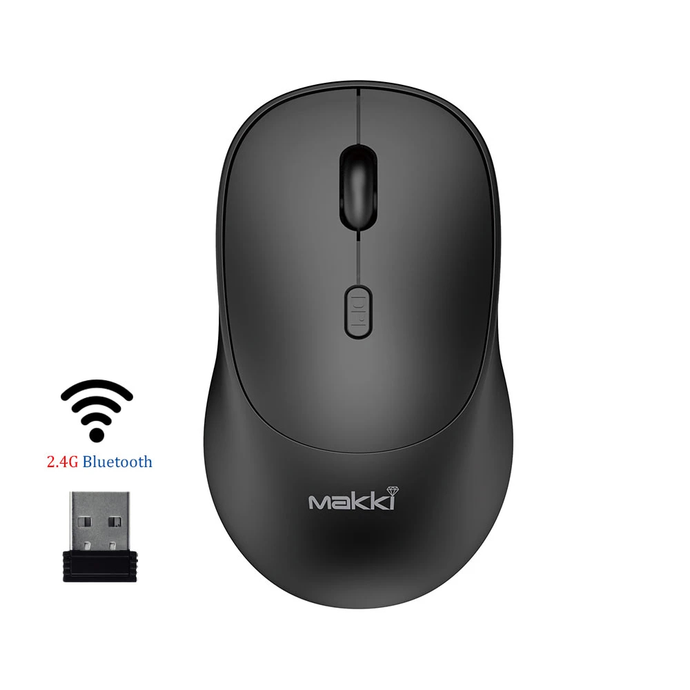 makki_msx_2401_01_5mlrbd Makki безжична мишка Wireless Mouse MAKKI-MSX-2401 - USB-C, Silent, 1600dpi, 2.4G, Bluetooth, Rechargeable - Image 1