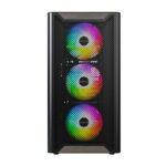 Montech кутия Case ATX - XR Wood (B) - 4 x 120 mm ARGB Fans, Wood, USB-C, Black - Image 2