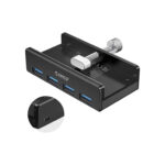 Orico хъб USB 3.0 HUB Clip Type 4 port - aux Micro-USB power input, Black - MH4PU-P-BK