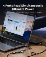 Orico хъб HUB USB-C/A 4 port - USB3.0 x 1, SD/TF x 2, USB2.0 x 2, USB-C x 2, Aluminium - YSA6-U3-GY - Image 6