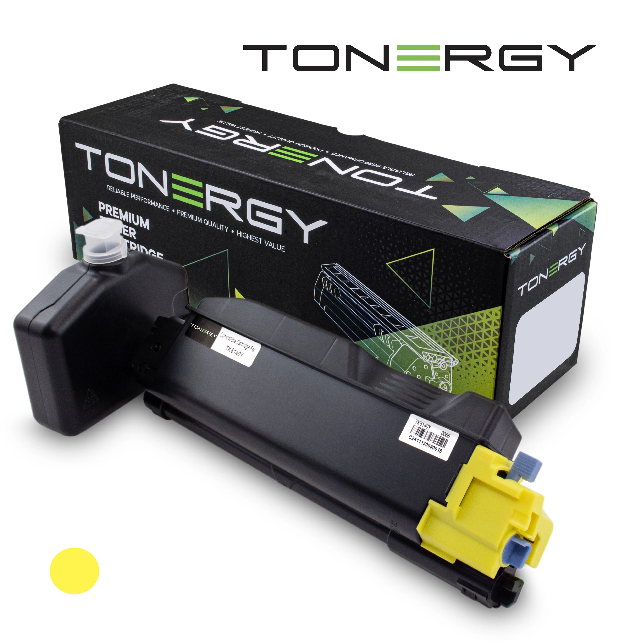tk5140y_boxtoner_1aig6p Tonergy съвместима Тонер Касета Compatible Toner Cartridge KYOCERA TK-5140 Yellow, 5k - Image 1