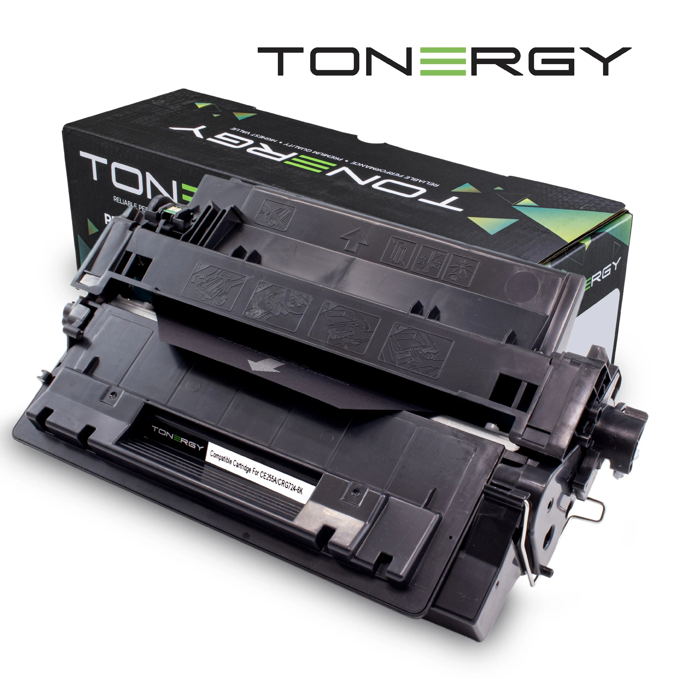 tonergy_ce255a_crg724_6k_boxtoner_vgmkkx Tonergy съвместима Тонер Касета Compatible Toner Cartridge HP 55A CE255A CANON CRG-724 Black, Standard Capacity 6k - Image 1