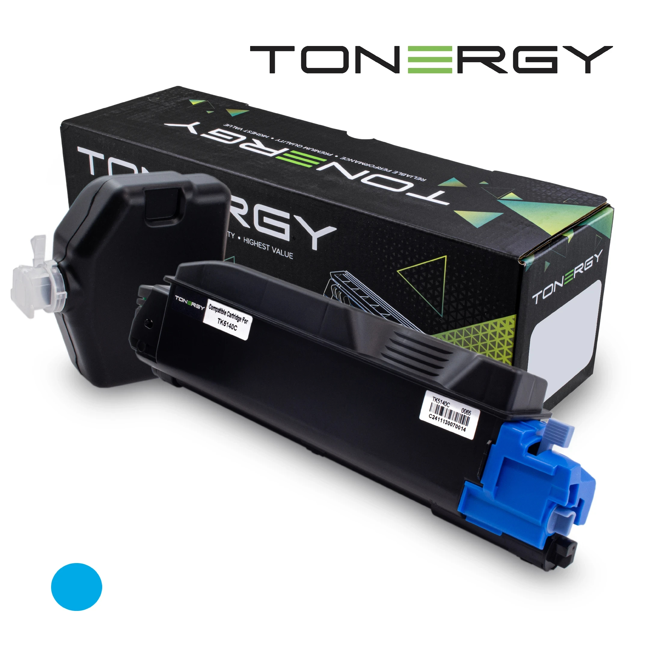 tonergy_tk5140c_boxtoner_xlaaq1 Tonergy съвместима Тонер Касета Compatible Toner Cartridge KYOCERA TK-5140 Cyan, 5k - Image 1