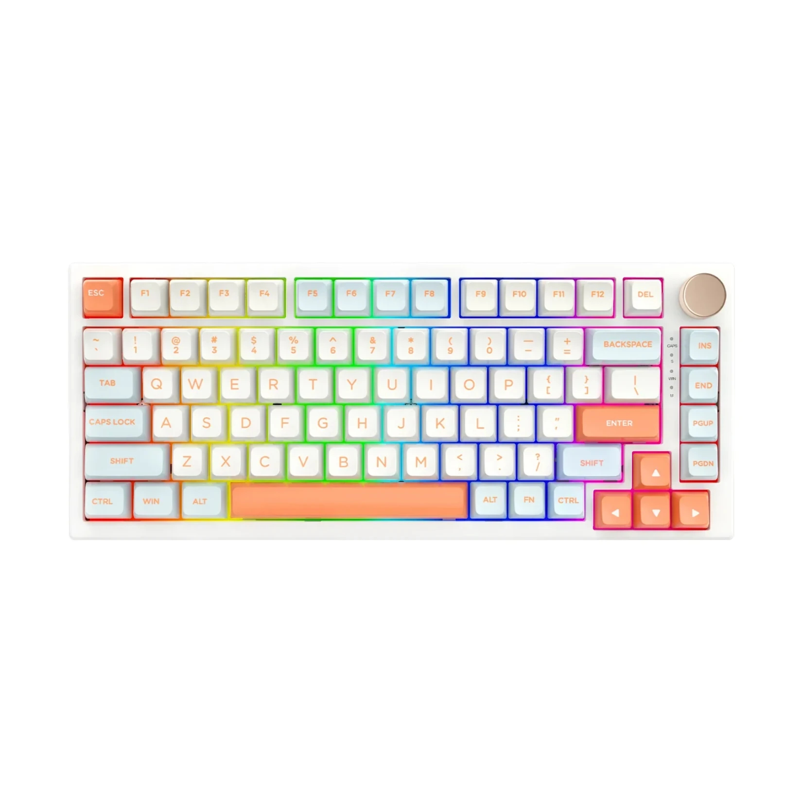 vgn_n75_pro_jelly_orange_01_rhpn5c VGN безжична геймърска механична клавиатура Wireless Gaming Mechanical Keyboard - N75 PRO Jelly Orange - Azure Switches, RGB - Image 1