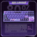 VGN безжична геймърска механична клавиатура Wireless Gaming Mechanical Keyboard - V87 Jelly Orange - Dynamic Silver Switches [Linear] - Image 4