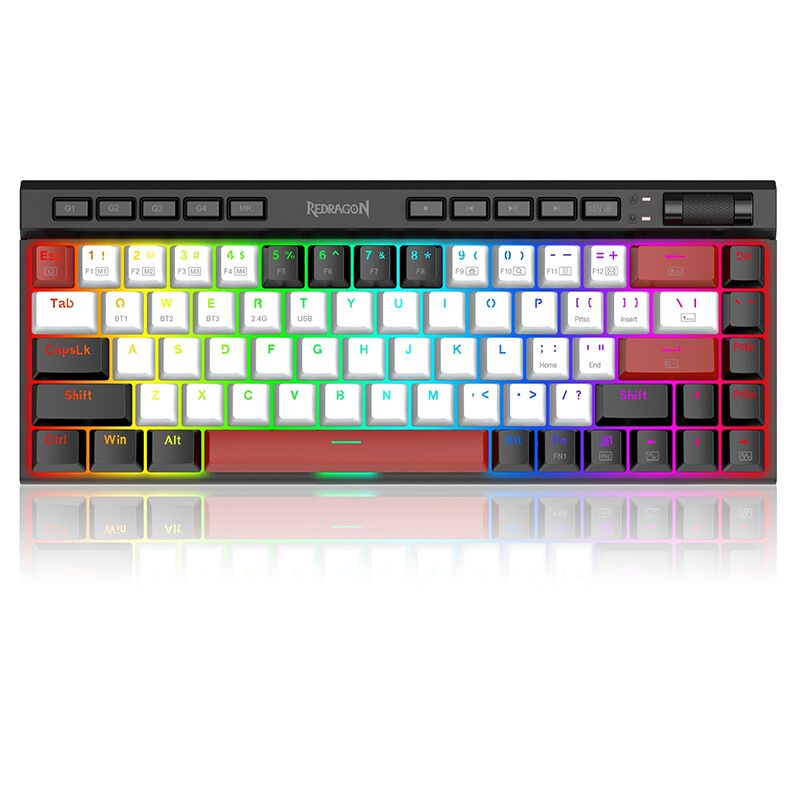 redragon_magic-wand_mini_pro_rgb_keyboard_red_switch_1 RGB Bluetooth безжична клавиатура Redragon Magic-Wand Mini PRO бели/черни/червени клавиши и Red Switch, механична - черна - Image 1