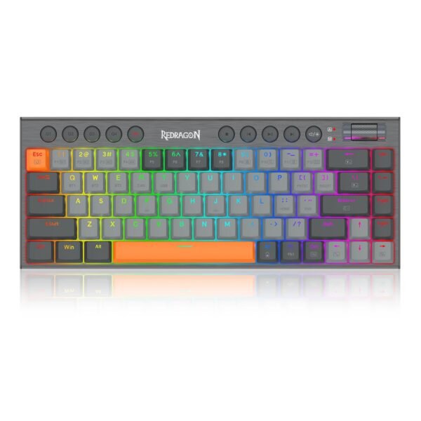 Геймърска жична и безжична Bluetooth механична клавиатура Redragon Horus SE K609GG-RGB-PRO с RGB подсветка - сива - Image 1