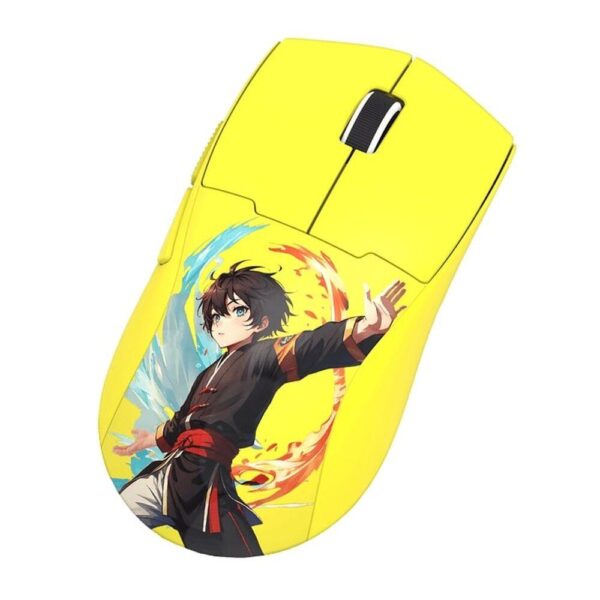 Безжична Bluetooth и кабелна геймърска мишка Redragon K1ng Max Anime M918AKB-PRO - жълта - Image 1
