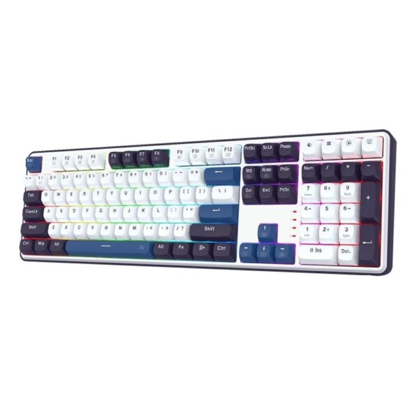 Механична геймърска клавиатура Redragon Wyvern K689WBB-RGB с RGB  подсветка - бяло/синьо - Image 1