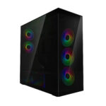 Arctic кутия Case E-ATX - Xtender VG (Black) - PCIe Gen 4 riser included, 5 A-RGB Fans included