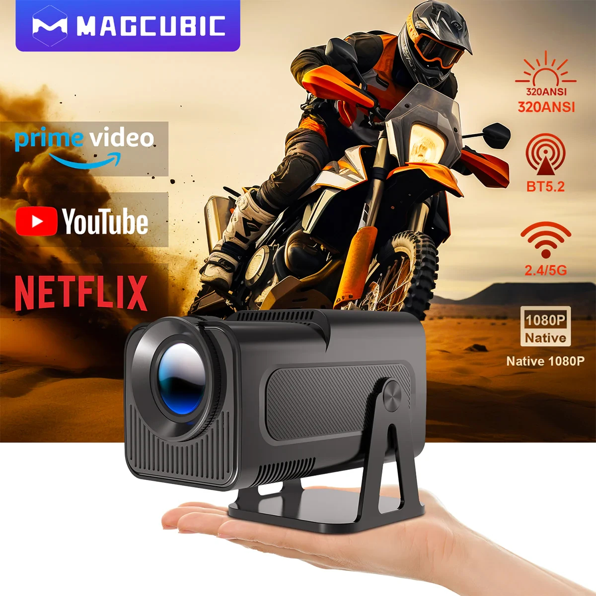 magcubic_hy320ntv_04_lewfu1 MagCubic преносим мултимедиен проектор Portable Multimedia Projector HY320NTV - 4K, Android 13, Wi-Fi, Bluetooth 5.2 - Image 4