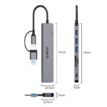 Orico хъб HUB USB3.0/2.0 HUB 8 port USB-C/A - YSA8-U3-GY-BP - Image 2