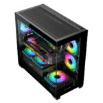 Darkflash кутия Case mATX - DS900M Black - 6 x 120 mm Infinity Mirror A-RGB - Image 4