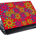 Скин за лаптоп LS0046, червени цветя