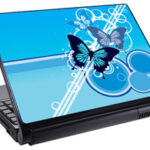 Скин за лаптоп LS3003, син пеперуди