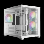 Gamdias кутия Case mATX - AURA GC10M v2 White - 3 x 120 mm A-RGB, USB-C, Tempered Glass - Image 2