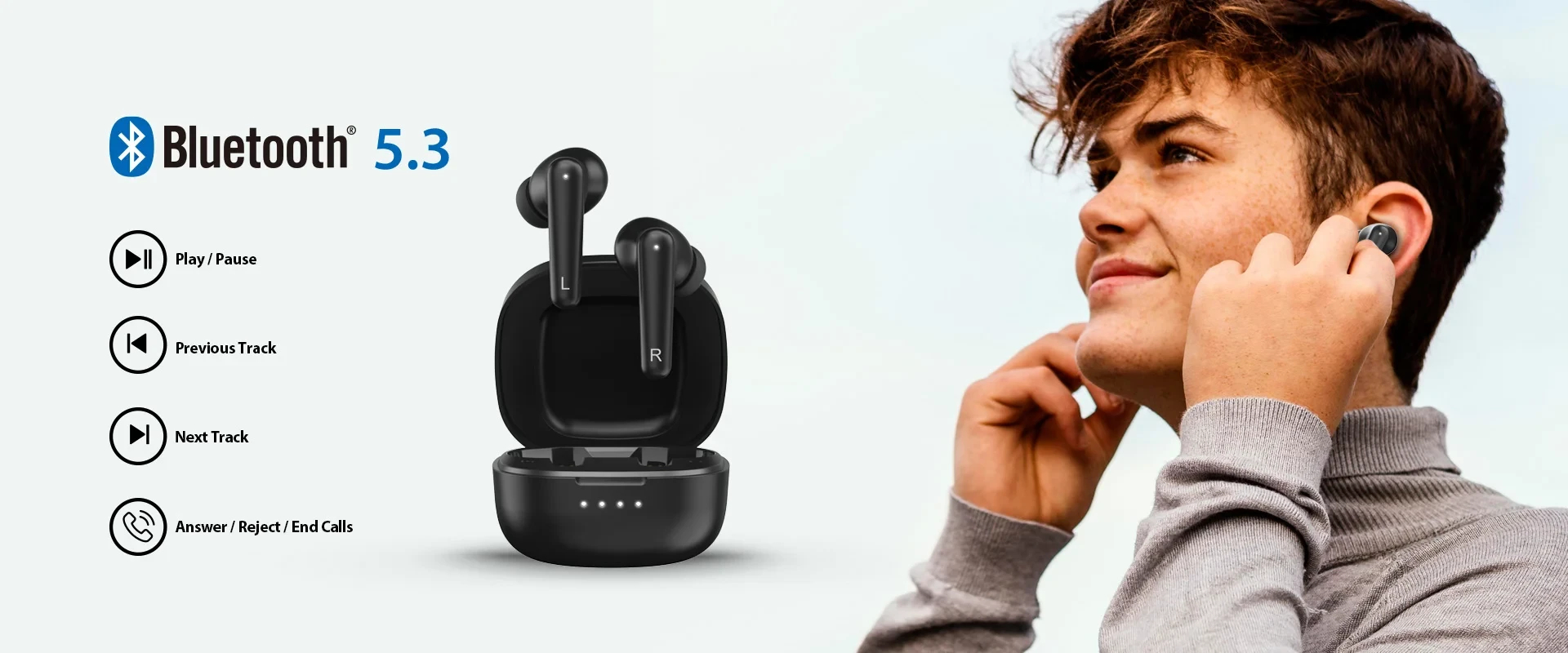 genius_hs_m910bt_05_5txecz Genius безжични слушалки TWS Bluetooth 5.3 Earphones HS-M910BT Black - Image 5