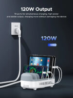 Orico зарядна станция за мобилни устройства Charger Station 220V - 10 x USB 120W white - DUK-10P-EU-WH - Image 5