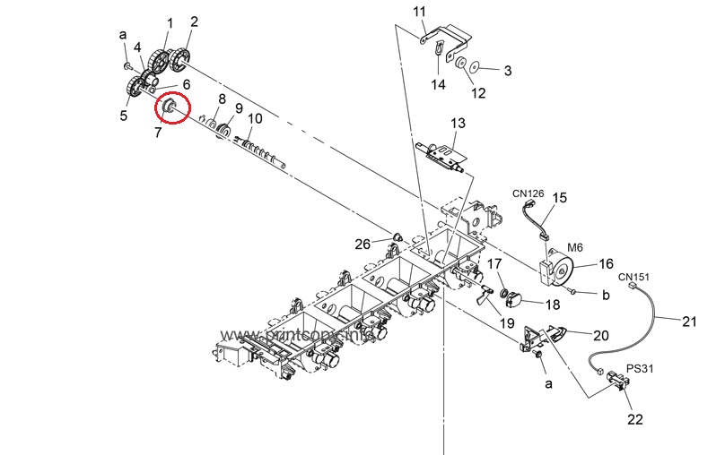 spoem_bushing-bizhub163_13958 Бушинг за девелоперната секция на Konica-Minolta bizhub 163 OEM (4163510201) - Image 1