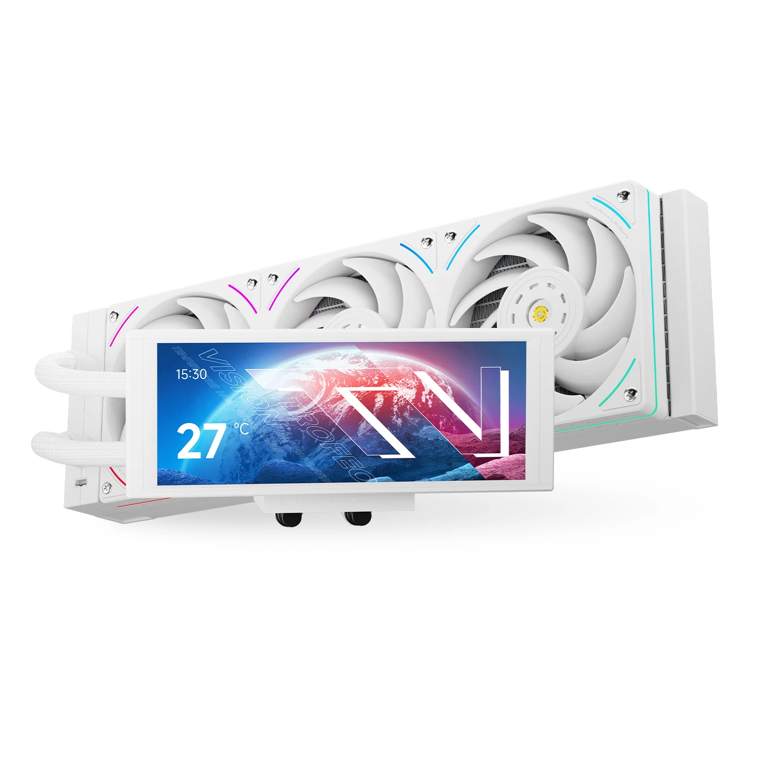 thermalright_trofeo_vision_360_argb_wh_01_nosaiq Thermalright водно охлаждане Water Cooling Trofeo Vision 360 ARGB White - 6.86 inch IPS LCD Display - Image 1