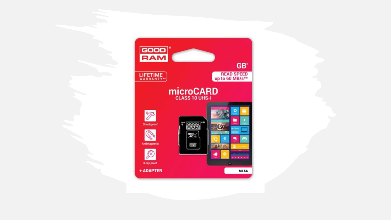 goodram0 Карта памет GoodRam 16GB micro SD class 10 + адаптер - Image 1