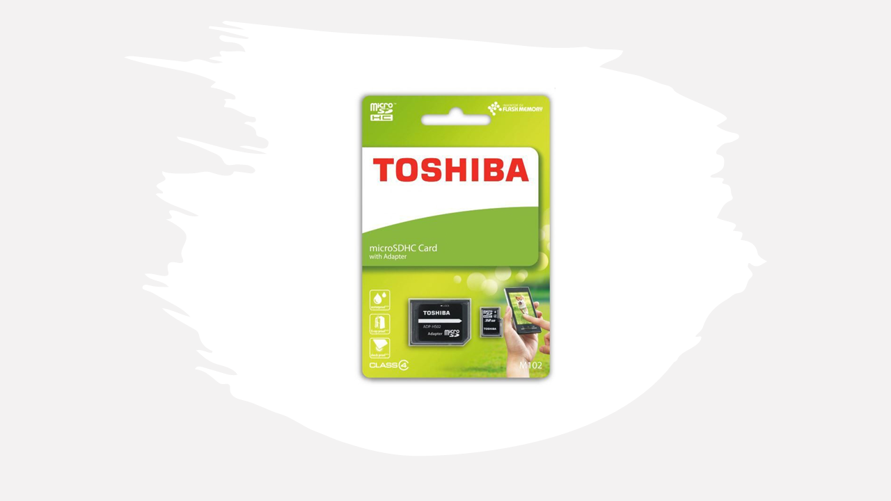 New Microsoft PowerPoint Presentation (2) Карта памет Toshiba 16GB micro SD M102 class 4 + адаптер - Image 1