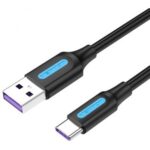 Кабел Vention - Fast Charge, USB-A/USB-C, 0.5 m
