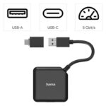 USB хъб Hama 200116 – 4-портов USB 3.2 Gen 1 с USB-C адаптер - Image 3